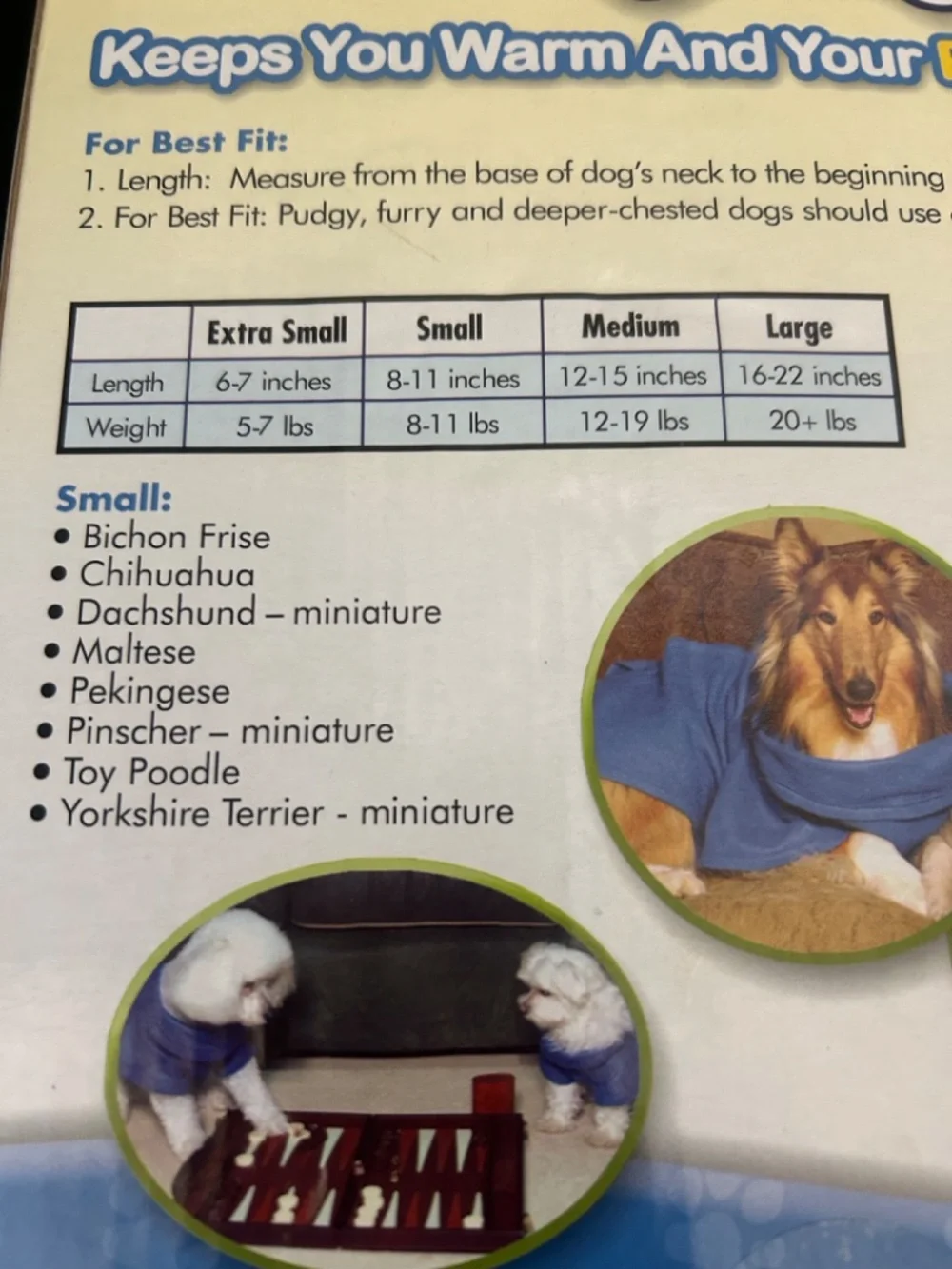 Snuggie for Dogs “ As Seen on TV” . Size Small. NWOT